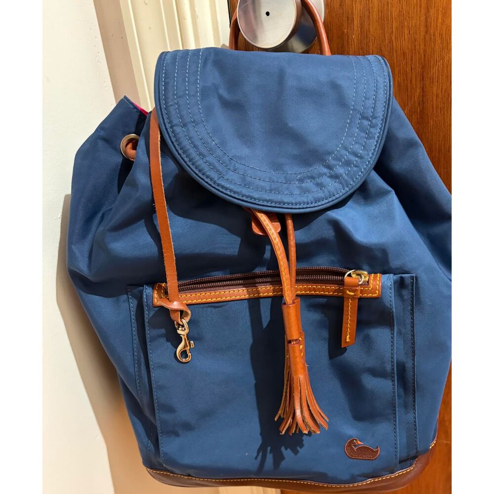 Dourney & Burke Blue Nylon Murphy Drawsting Backpack NWOT